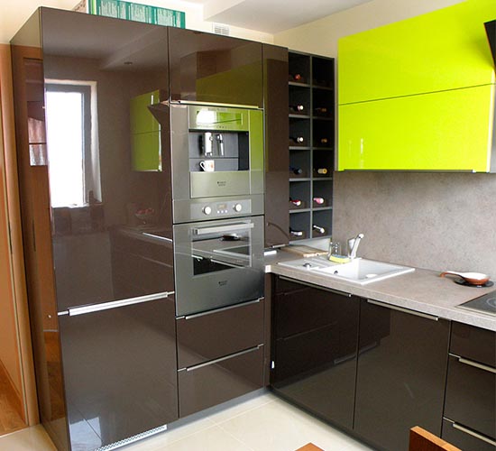 Кухня Со Встроенным Холодильником Фото